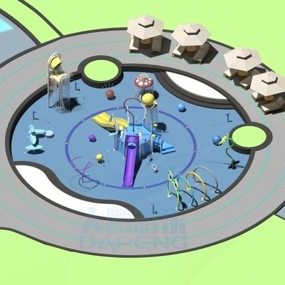 I nuovi giochi dell'acqua di progettazione spruzzano il campo da giuoco piccola Aqua Park Equipment Modern all'aperto del cuscinetto per i bambini