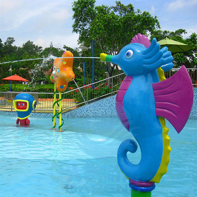 Attrezzatura del parco a tema dell'acqua, spruzzo dell'ippocampo del gioco dell'acqua della vetroresina per i bambini