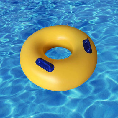 Un buon prezzo. OEM Aqua Park doppio tubo giallo plastica gonfiabile nuoto anelli galleggianti con manico per bambini in linea