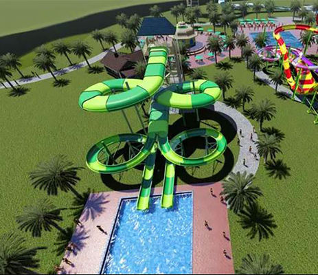 Acquascivolo a spirale di canale dell'acqua del parco dello scorrevole dell'anti vetroresina doppia commerciale della ruggine 15m