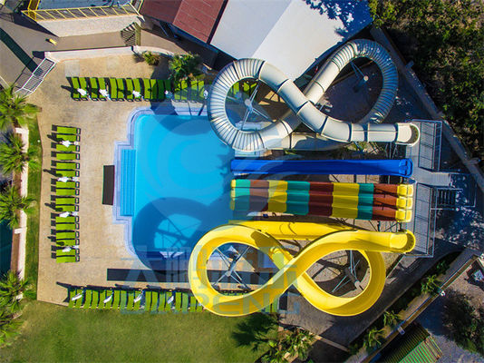 L'acquascivolo della piscina dell'hotel 6m ha fissato il colore su misura vetroresina anti statica