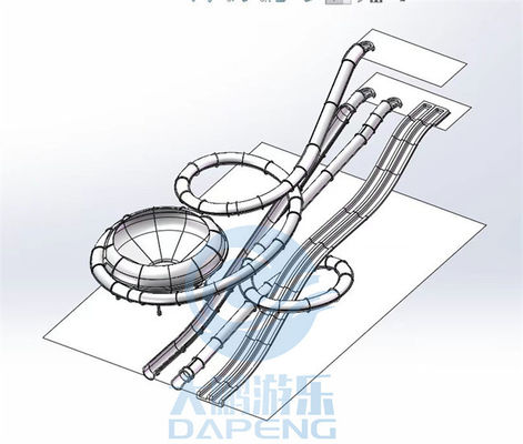 Acquascivolo degli adulti della piscina della vetroresina dell'acquascivolo di Aqualoop del parco dell'acqua