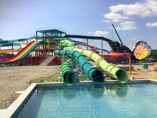 Un buon prezzo. Colore su misura vetroresina all'aperto 10m dello scorrevole di Aqua Park Triple Twist Water in linea