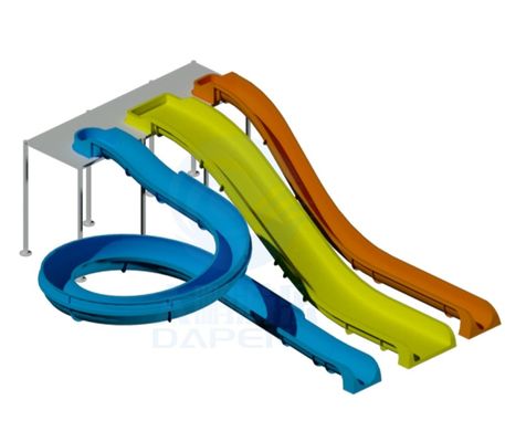 Parco acquatico all'aperto divertimento set di gioco per bambini sopra la piscina di terra scivolo d'acqua