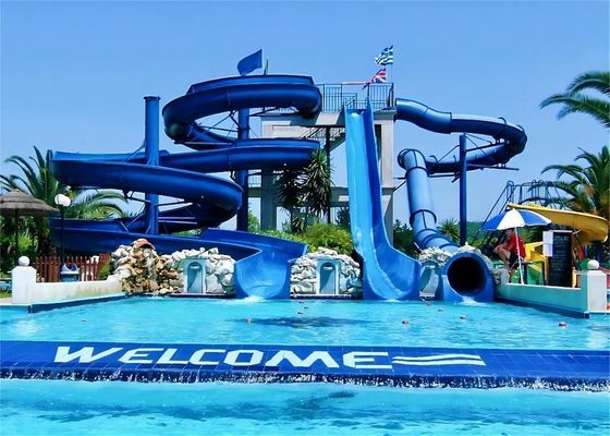 OEM Parco tematico acquatico attrezzature Piscina Passeggiate a caldo galvanizzato Slide in fibra di vetro in acciaio