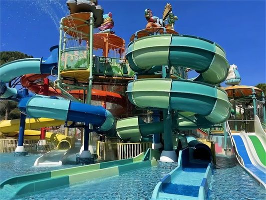 Un buon prezzo. OEM attrezzature per parchi di divertimenti acquatici colorato fibra di vetro Slide Set in linea