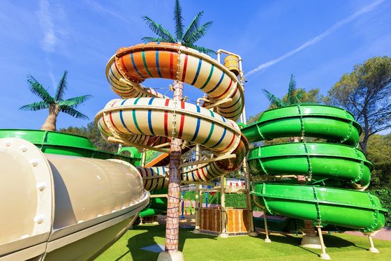 Attrezzature per giochi d'acqua all'aperto giochi per bambini scivolo in fibra di vetro