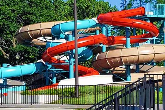 Enorme parco acquatico all'aperto Bambini in fibra di vetro giocano giochetti di divertimento Parco giochi scivoli d'acqua in fibra di vetro per bambini