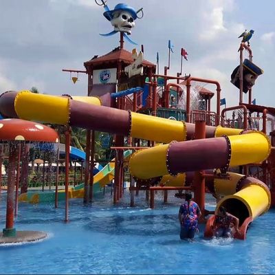 Parco di divertimenti acquatici attrezzature per feste scivolo commerciale in fibra di vetro