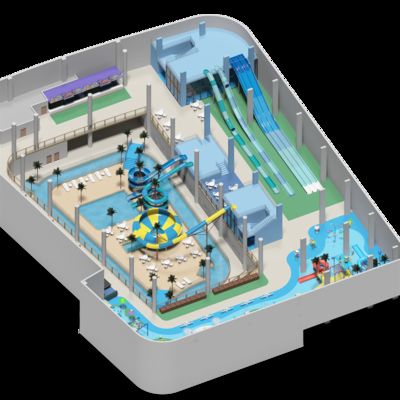2500 metri quadrati di parco acquatico a doppio strato interno Progetto di progettazione per tutte le età