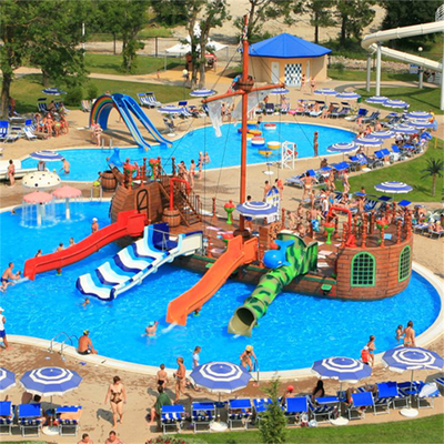 Popolare per bambini Parco acquatico Parco giochi acquatici Pirateria Piscina scivoli con tamponi