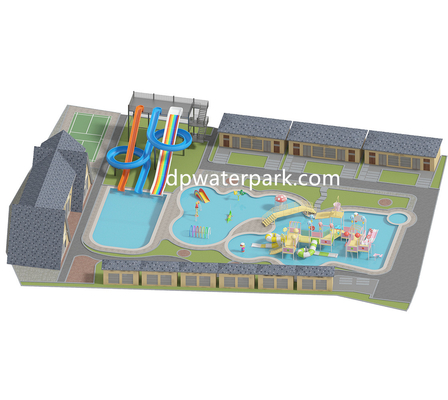 Un buon prezzo. Hotel Aqua Park Design Fiberglass Water Play Equipment  Customized Resort Water Park Slides With Kids Play House in linea