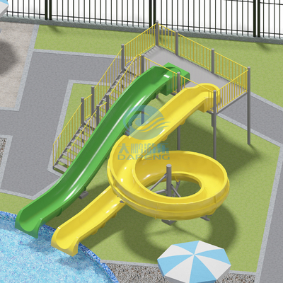 Scivolo per piscina residenziale familiare per bambini e adulti, attrezzatura acquatica personalizzata, personalizzazione del colore in fibra di vetro