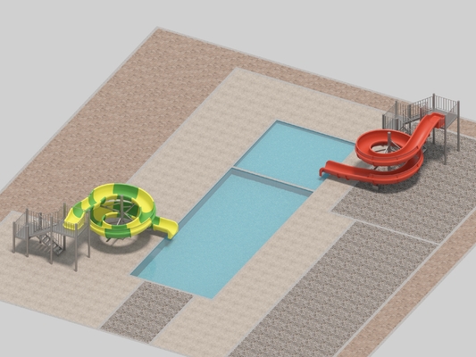 Un buon prezzo. Scivolo per piscina estiva per adulti e bambini in fibra di vetro a spirale, adatto per piscine residenziali, commerciali e alberghiere in linea