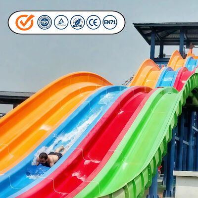 Un buon prezzo. Fibra di vetro Rainbow Racing Slide Parco acquatico attrezzature Piscina Slide Over 3 Lane Per adulti gioco d'acqua 100KG Capacità in linea