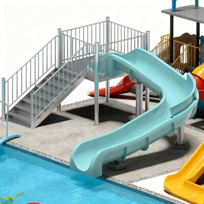 1.4m Open Fiberglass Pool Slide Adult Kid Water Game Equipment For Commercial Water Parks In vendita