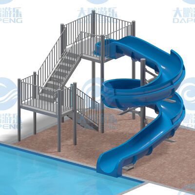 Customized Single Spiral Slide Fiberglass Swimming Pool Game For Amusement Parks Outdoor Water Sports