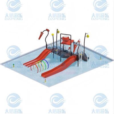 Un buon prezzo. Attrezzatura per parco acquatico 15x12m Casa giochi acquatica commerciale in vetroresina e acciaio zincato per parchi acquatici in linea