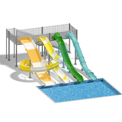Un buon prezzo. Scivoli acquatici commerciali altezza 4m Parco acquatico in fibra di vetro Atleti utilizzati per il parco acquatico Resort Parco di divertimenti in linea
