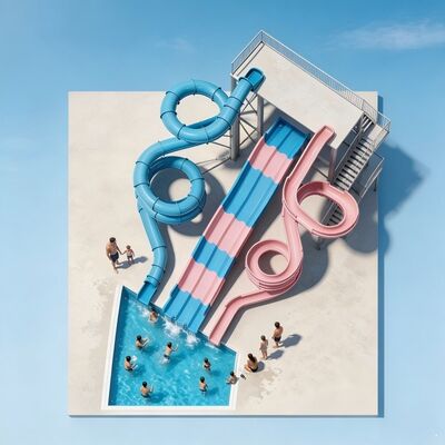 qualità Commercial Grade Large Combination Fiberglass Water Park Slide For Outdoor Amusement Resort Fun Fabbrica