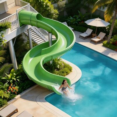 Acquascivolo a spirale aperto resistente in vetroresina per il divertimento commerciale della piscina della località di soggiorno dell'hotel