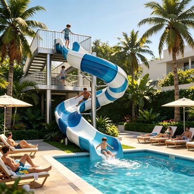 Spirale di qualità superiore piscina aperta in fibra di vetro scivolo d'acqua per il progetto di resort e parco acquatico