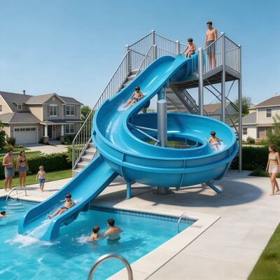 Attrezzature per scivoli in fibra di vetro a spirale aperta per parco di divertimenti all' aperto e divertimento acquatico con ROHS