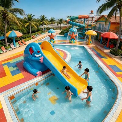 Un buon prezzo. Attrezzatura da gioco in acqua per bambini a tema elefante per parco acquatico e piscina per bambini in linea
