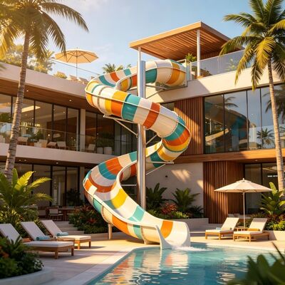 Un buon prezzo. Slide acquatico in fibra di vetro a spirale aperta e chiusa per piscina commerciale e hotel resort park in linea