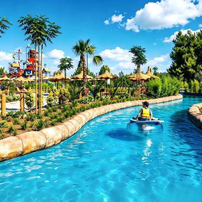 Progetto commerciale Lazy River Progettazione e attrezzature per parco acquatico professionale e resort acquatico