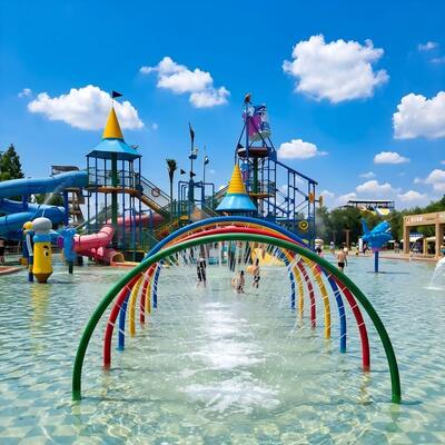 Un buon prezzo. Arcobaleno Arco d'acqua in acciaio zincato per parco acquatico commerciale Splash Pad e piscina per bambini Garanzia di 1 anno in linea