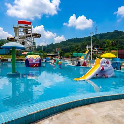 Pad commerciale da 1,8 m in FRP con scivoli e fontane per bambini del parco acquatico