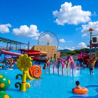 qualità Fiore interattivo Apple House Rainbow Splash Pad Equipaggiamento per bambini Piscina Parco acquatico Con certificato CE Fabbrica