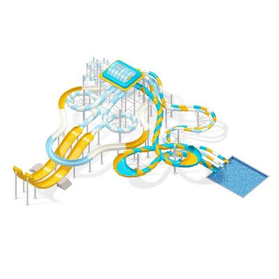 Un buon prezzo. Commerciale 12m altezza scivolo d'acqua in fibra di vetro arcobaleno colore attrezzature parco acquatico gioco per adulti in linea