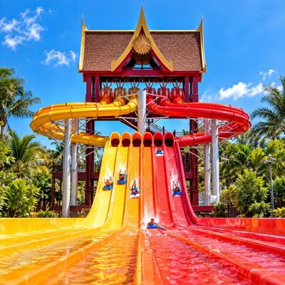 qualità Slide acquatico in fibra di vetro di polpo combinazione multi corsia sistema di guida a colori personalizzati per parchi acquatici Fabbrica