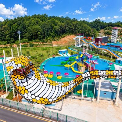 qualità Scivolo d'acqua Cobra Grande Attrazione in Fibra di Vetro per Parco Acquatico all'Aperto Fabbrica