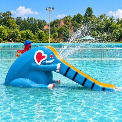 Un buon prezzo. Scivolo d'acqua compatto in fibra di vetro a forma di delfino per piscine per bambini con colori vivaci personalizzati online