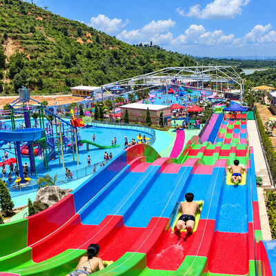 Un buon prezzo. Scivolo per Piscina in Fibra di Vetro Multi-Corsia Rainbow Racer Colori Personalizzati per Parchi Acquatici Esterni online