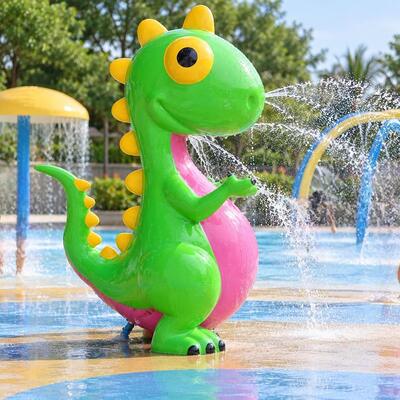 Qualità Spruzzatori personalizzati per splash pad in fibra di vetro a forma di dinosauro e cartone animato con CE Fabbrica